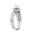 thumbnail image 2 of Womenst 3/4ct Pave Halo Diamond Ring Set 14K White Gold, 2 of 2