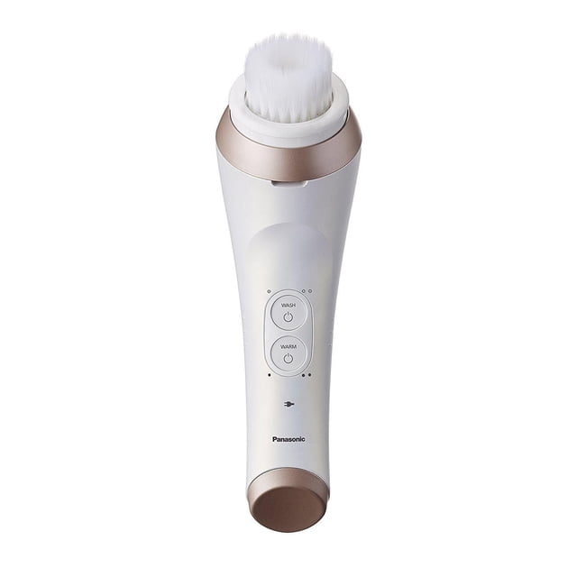 Panasonic EHXC10N Appareil de Nettoyage Facial Micro-Moussant avec Tête de Brosse à Poils Ultra Doux Blanche et Corps Blanc avec accents Or rose, Doté de Boutons Lavage et Chaleur pour un Démaquillage en Douceur et un Nettoyage en Profondeur des Pores de style Soins de la Peau Japonais.