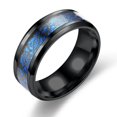 thumbnail image 1 of Men Ring Glossy Simple Jewelry Accessory Dragon Pattern Glowing Ring for Dating, 1 of 10