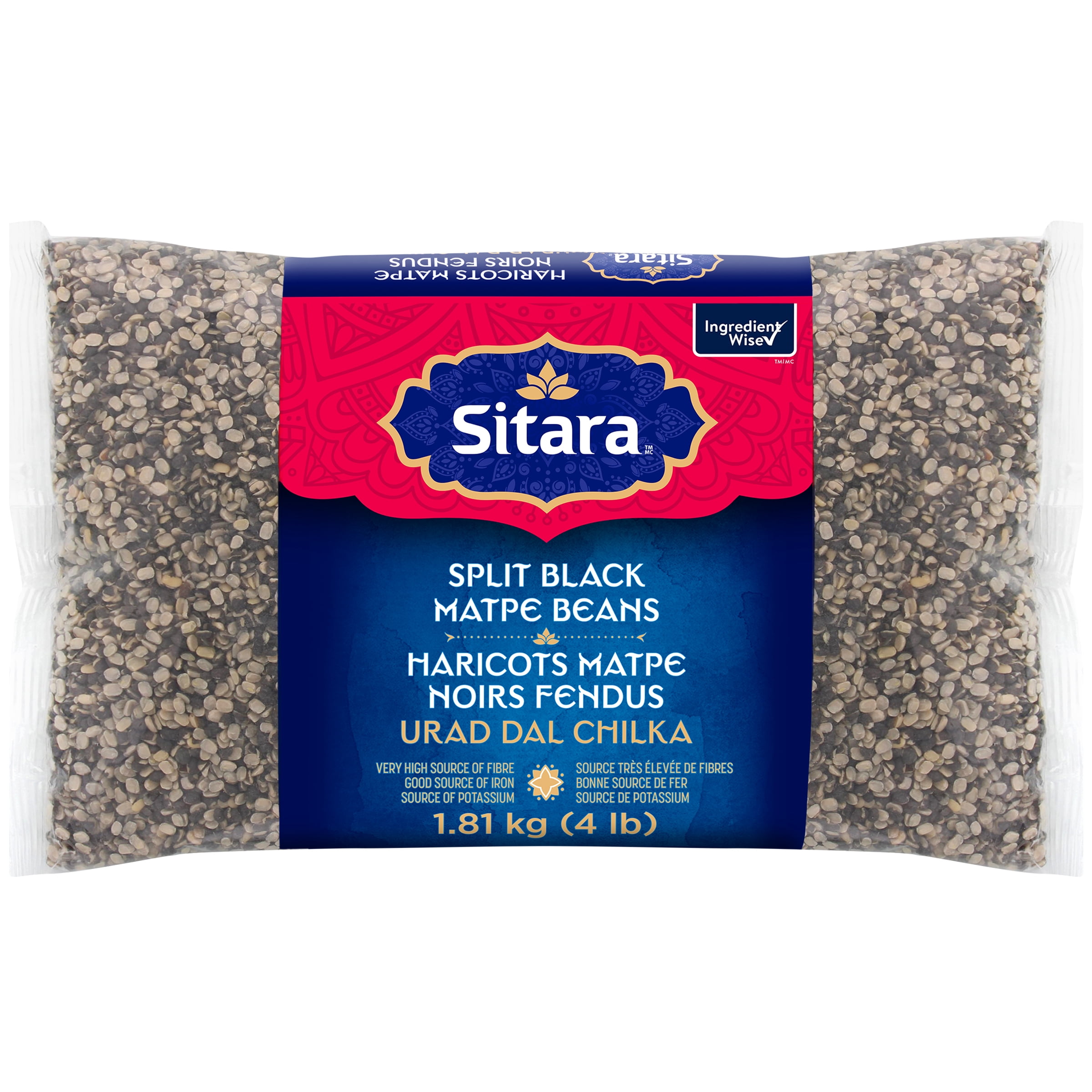 Sitara Split Black Matpe Beans - 4LB 1.8 kg