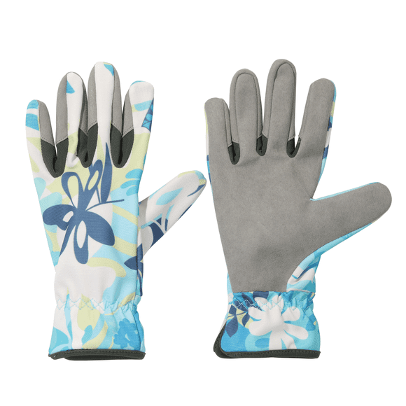 " Effiegu Garden Shop " Brand Woman Blue Floral Garden Glove Preventing Thorns, Debris, Dirt and Durable