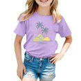 thumbnail image 3 of Vêtements pour Filles Été Imprimé T-Shirts à Manches Courtes pour Filles Col Rond Tenue d'Été pour Fille T-Shirts pour Filles 8-9 Ans Tenue pour Fille, 3 of 4