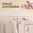 thumbnail image 4 of LEDREM Garment Rack, Closet Organizer with Shoe Storage, 110lb Capacity for Bedroom, Pink, 4 of 6