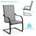 thumbnail image 3 of Costway 2pcs C-Spring Motion Patio Dining Chairs All Weather Heavy Duty Outdoor Gray, 3 of 8