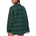 thumbnail image 4 of Women Plaid Flannel Shirt Jacket Button Down Lapel Long Sleeve Shirts Blouse Shacket Cardigan Coats Fall Spring Clothes, 4 of 7