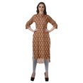 thumbnail image 2 of Moomaya Tunique en Coton à Manches Retroussables pour Femmes Kurti Imprimé Longueur Genou Kurta d'Été, 2 of 6