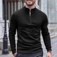 thumbnail image 2 of Dagugfen Quarter Zipper Pullover Men Long Sleeve Slim Fitted Thermal Base Layer Running Workout Tops, 2 of 5