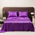thumbnail image 1 of Jpxdew Bed Sheet 106x97 Inch,Solid Color Satin Fabric,Right Angle Design,Washable Luxury Silk Alternative, 1 of 6