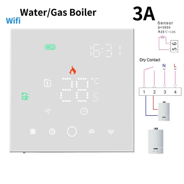 APP WiFi Smart Thermostat, Electric Floor Heating/ Water/Gas Boiler Temperature Remote Controller Temperature Controller ,Easy to Install