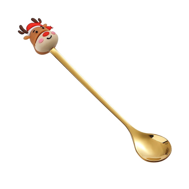 Birdeem Stainless Steel Christmas Spoon Gift Dessert Spoon Christmas Pendant Spoon Tableware