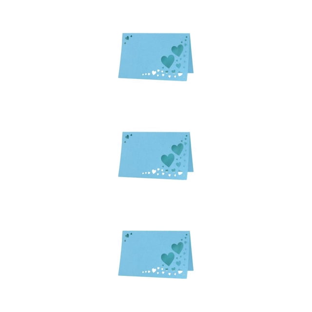 Maytalsory 1/2/3/5 50pack/lot Add Touch Of Class With Wedding Elegant Name Cards Smooth Surface blue 3PCS