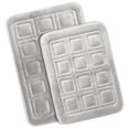 thumbnail image 1 of Clara Clark Bathroom Rugs, Velvet Memory Foam Bath Mat, Ultra Soft Non Slip and Absorbent - Waffled - Set of 2 - Silver, 1 of 6