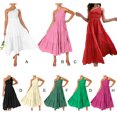 thumbnail image 4 of Robe Longue Décontractée pour Femmes, Robe Midi Plissée pour Filles, Fête, Danse, Plage, Vacances, Bureau, Mode Été, Abricot m, 4 of 7