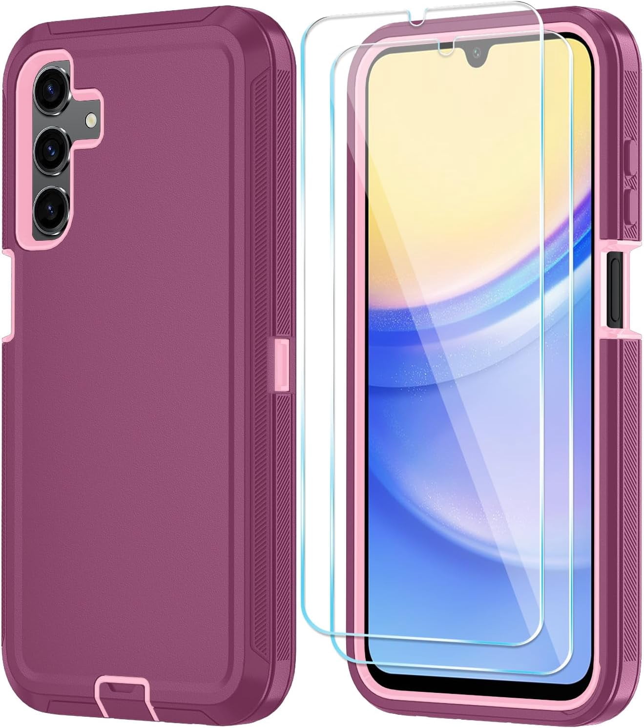 XIHAMA Samsung Galaxy A16 5G Case, 3-Layer Shockproof Phone Cover with 2 HD Screen Protectors