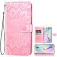 thumbnail image 1 of Étui de Téléphone pour Samsung Galaxy S6, Étui Portefeuille Folio à Rabat, Porte-Cartes en Cuir PU avec Fentes, Protection Intégrale Robuste, Support, Étui de Protection pour Téléphone pour Galaxy S6 Femmes, Or Rose, 1 of 5