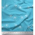 thumbnail image 1 of Soimoi Blue Rayon Fabric Bow & Dots Print Sewing Fabric Yard 56 Inch Wide, 1 of 1
