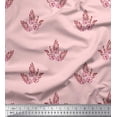 thumbnail image 1 of Soimoi Cotton Voile Fabric Leaves & Floral Block Printed Fabric 1 Yard 42 Inch Wide, 1 of 3