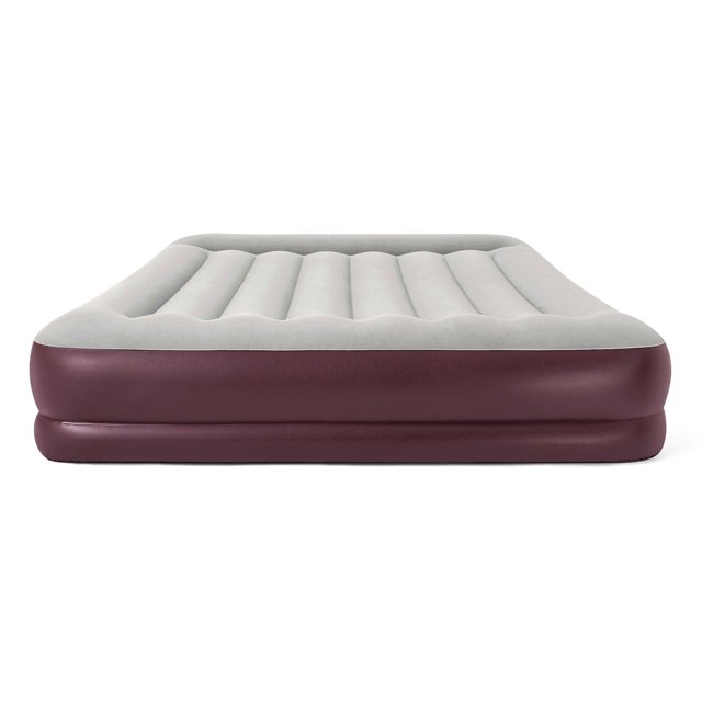 Bestway Pavillo Tritech Inflatable Queen Air Mattress with Electric Pump, Maroon