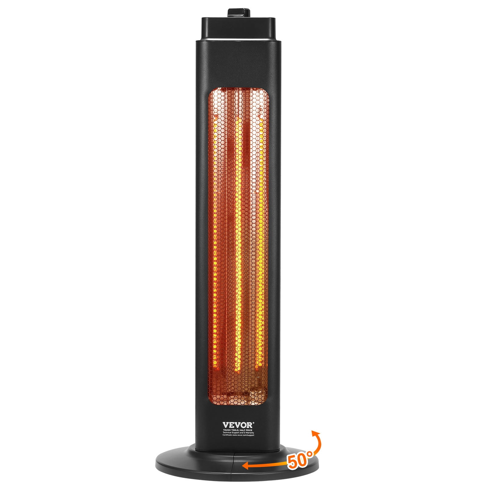 Chauffage infrarouge VEVOR, Chauffage électrique de 1500W avec télécommande, 3 vitesses, minuterie de 24H et multiples protections de sécurité, intérieur/extérieur