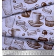 thumbnail image 3 of Soimoi Rayon Fabric Burger,Cupcake & Cups Print Fabric by Yard 56 Inch Wide, 3 of 3