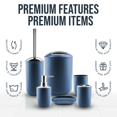 thumbnail image 3 of Clara Clark Bathroom Accessory Set, Navy Blue Bathroom Décor with Toothbrush Holder Set, Bathroom Curtains Shower Set, Bath Rug Set Included, 3 of 7