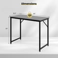 thumbnail image 3 of Gymax 40-Inch Small Computer Desk Home Office PC Workstation w/ Heavy-duty Metal Frame Black, 3 of 6