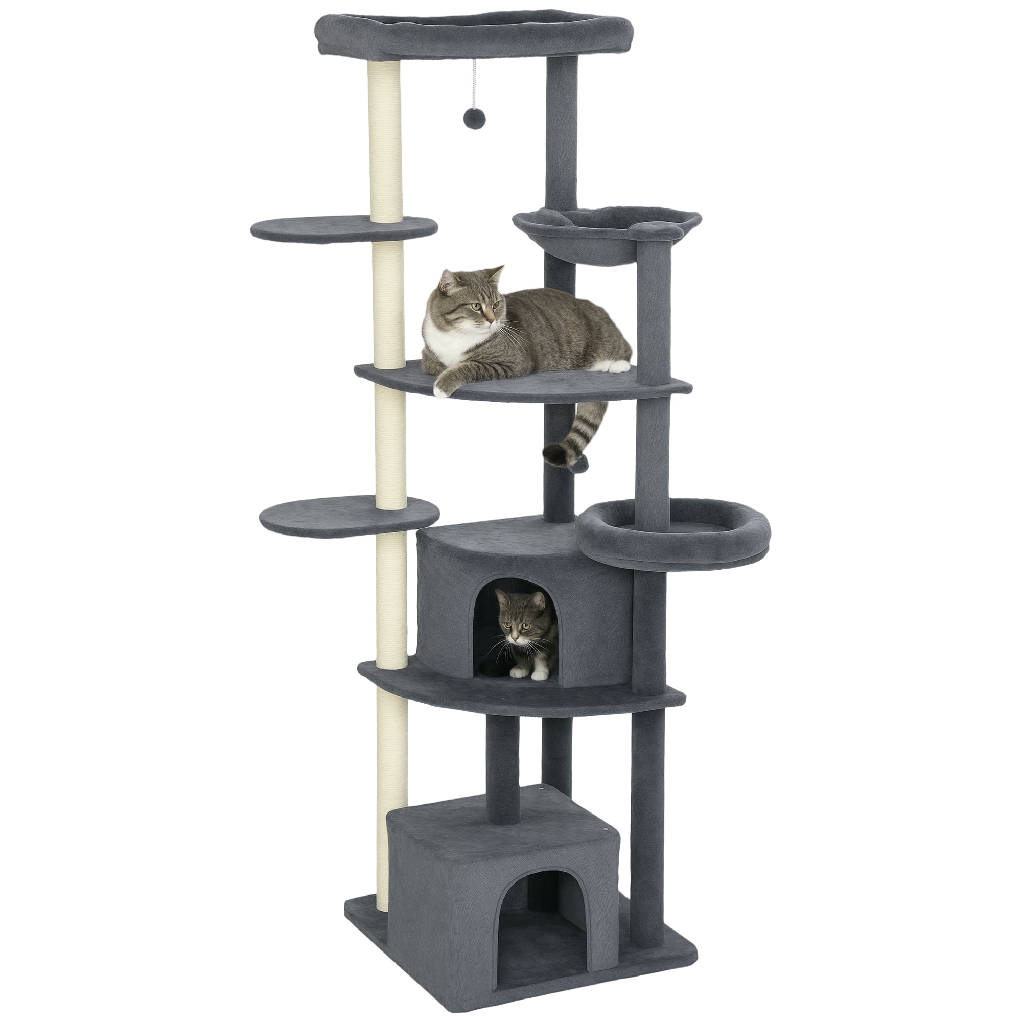 PawHut 79 Inch Extra Tall Cat Tree Large Cat Tower for Indoor Cats