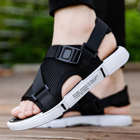 Sandales pour Hommes PEONAVET Soutien de Voûte Plantaire Décontractées en Cuir Véritable Été Extérieur Plage Sandales de Pêcheur pour Hommes - Été