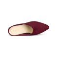 thumbnail image 4 of BLISSFUL STEP Women's Slides Block High Heels Slip on Pointed Toe Slide Mules Burgundy 8.5, 4 of 7