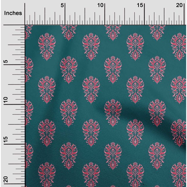 oneOone Viscose Jersey Fabric Floral Block Decor Fabric Printed BTY 60 Inch Wide