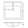 thumbnail image 4 of American Imaginations 21.5-in. W 1 Hole Ceramic Top Set In White Color - Overflow Drain Incl. AI-30005, 4 of 9