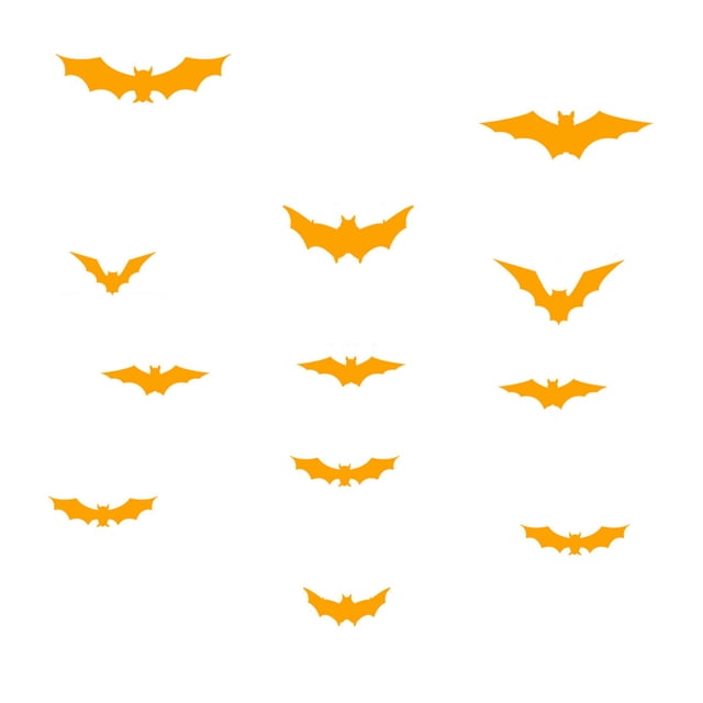 AYktou Décorations d'Halloween, Cadeaux de Fête d'Halloween, Décorations de Fête d'Halloween Tridimensionnelles Chauves-Souris Lumineuses Jaunes, Vertes et Rouges, Drapeaux Suspendus Autocollants Muraux