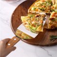 thumbnail image 1 of Oleegame 1PC Kitchen Utensils Set Home Triangle Cuisine Cheese Spatula Wooden Handle Cake Spatula Kitchen Baking Tool Stainless Steel Pizza Spatula Yellow, 1 of 5