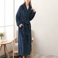 thumbnail image 2 of AherBiu Womens Robes Fleece Warm Party Bathrobe Soft Plush Long Winter Belted Robe with Pockets, 2 of 5