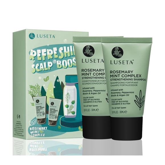 Luseta Rosemary Mint Shampoo and Conditioner Set Travel Kit Strengthen and Nourish Thinning Hair Reduce Frizz for Women and Men 2 x 1.01oz