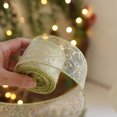 thumbnail image 3 of TIMIFIS Christmas Ribbon Wired Gold Christmas Tree Ribbon Glitter Christmas Wired Ribbons for Tree, Crafts,Gift Wrapping, Wreaths, Garland, Home Decor(2m), 3 of 4
