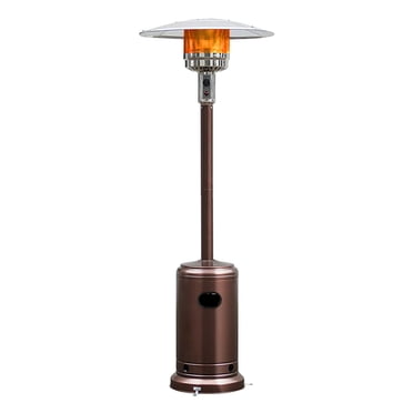 Costway Chauffage de Patio au Propane 50000 BTU sur Pied au Gaz LP en Acier avec Roues Bronze