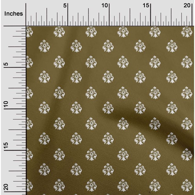 oneOone Tissu Popeline de Coton Tissu à Imprimé Floral en Blocs BTY 42 Pouces de Large