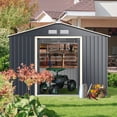 thumbnail image 2 of Gymax 9' x 8' Outdoor Tool Storage Shed Large Utility Storage House w/ Sliding Door, 2 of 10