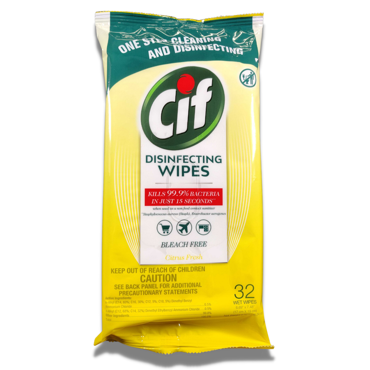 Fine Life Products Cif Multi Surface Disinfecting Citrus Wipes, 32 Count