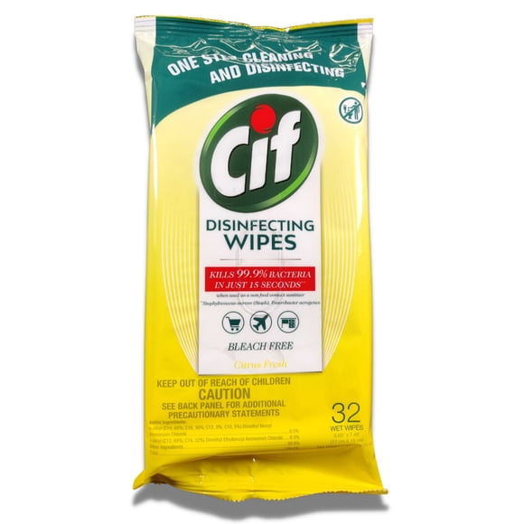 Fine Life Products Cif Multi Surface Disinfecting Citrus Wipes, 32 Count