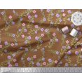 thumbnail image 3 of Soimoi Modal Satin Fabric Dot,Leaves & Floral Print Sewing Fabric Yard 42 Inch Wide, 3 of 3