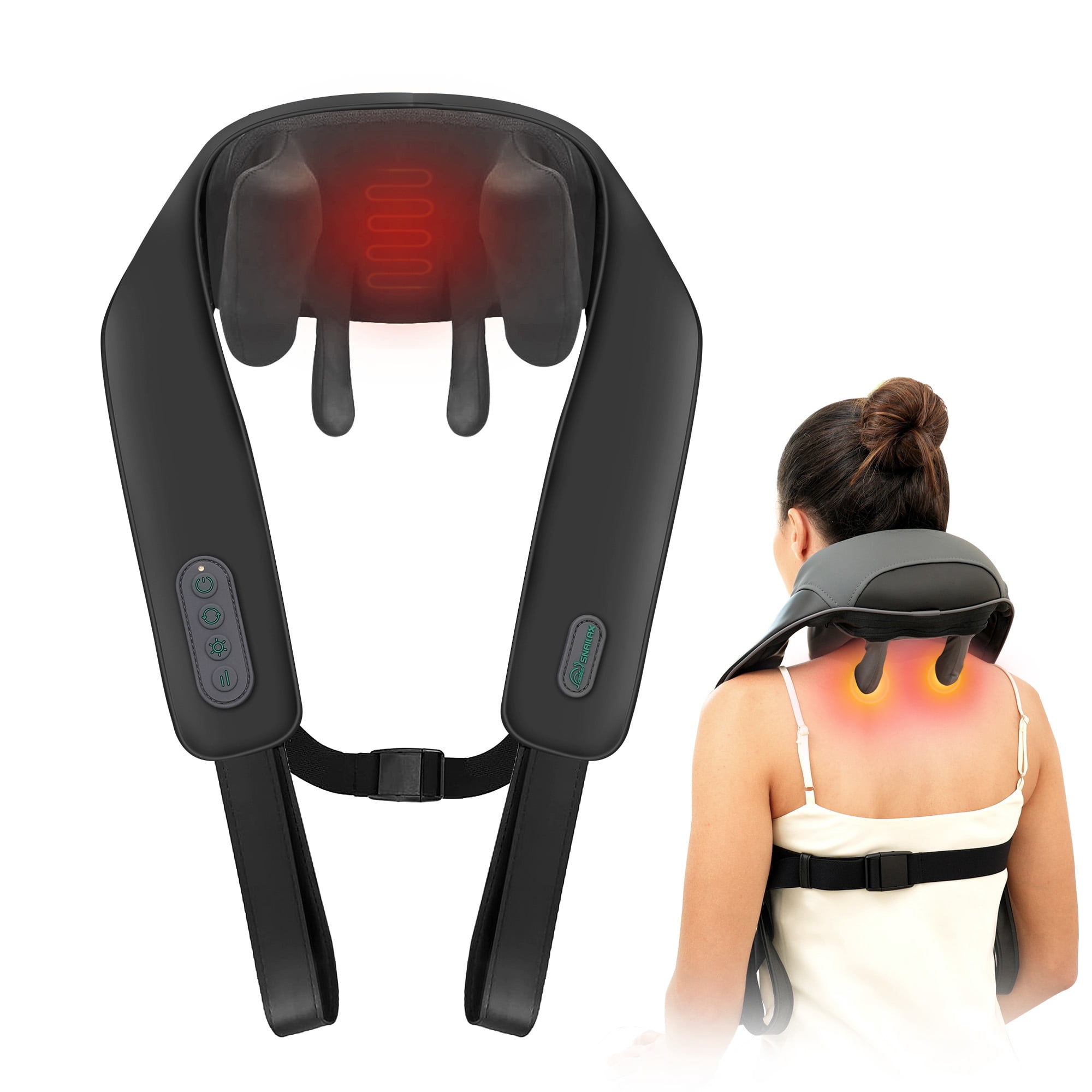 Snailax Cordless Neck Massager with Heat, 4D Kneading, Mothers Day Gifts