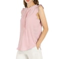 thumbnail image 4 of INSPIRE CHIC Blouse Sans Manches pour Femme, à Volants, Plissée, Blouse CHIC pour le Travail, S Rose, 4 of 8