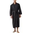 thumbnail image 2 of Horkkom Robe for Men with Pockets Color Block Bathrobe Fall Loose Tie House Coat M, Gifts for Men, 2 of 4