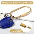 thumbnail image 3 of 2 Pcs Brass Key Ring Gold Screw Lock Clip Key Ring Chain Durable Simple Brass Keychain Holder, 2.36 x 1.22 inch, 3 of 4