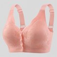 thumbnail image 2 of Fgnfyis Women's Solid Color Lace Pattern Front Buckle Non Underwire Tank Top Bra Womens Bras Pink XXXXL, 2 of 7
