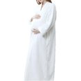 thumbnail image 3 of Ladies Zip Fleece Waffle Long Dressing Gown Fluffy Towelling Bathrobe Sleepwear, 3 of 5