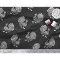 thumbnail image 3 of Soimoi Georgette Viscose Fabric Peacock Block Printed Fabric 1 Yard 42 Inch Wide, 3 of 3