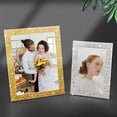 thumbnail image 1 of YAOMOBB Wedding Picture Frame Luxury Non Skid Electroplated Stainless Steel Photo Frame 5 6 7 Inch Shiny Edge Wall Mounting and Table Top, 1 of 6
